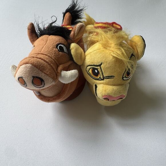 Disney's Lion King Toddler Sock Top Slippers Pumbaa & Simba Boys Size 5-6 Plush - Picture 2 of 7